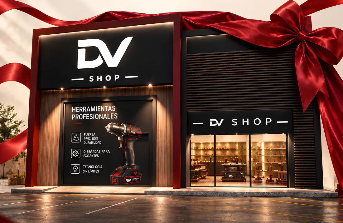 La nueva tienda DV Shop envuelta con un mo&ntilde;o rojo